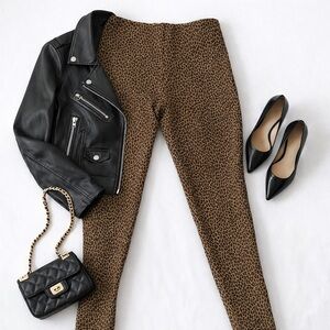 Vintage Blair Leopard Print Stretch Pants Womens Large 80s 90s USA Made